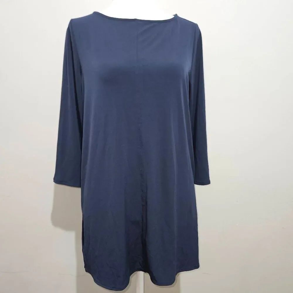 Alfani Navy Blue Long Sleeve Shift Dress – Women’s Casual Mini Dress Size S
